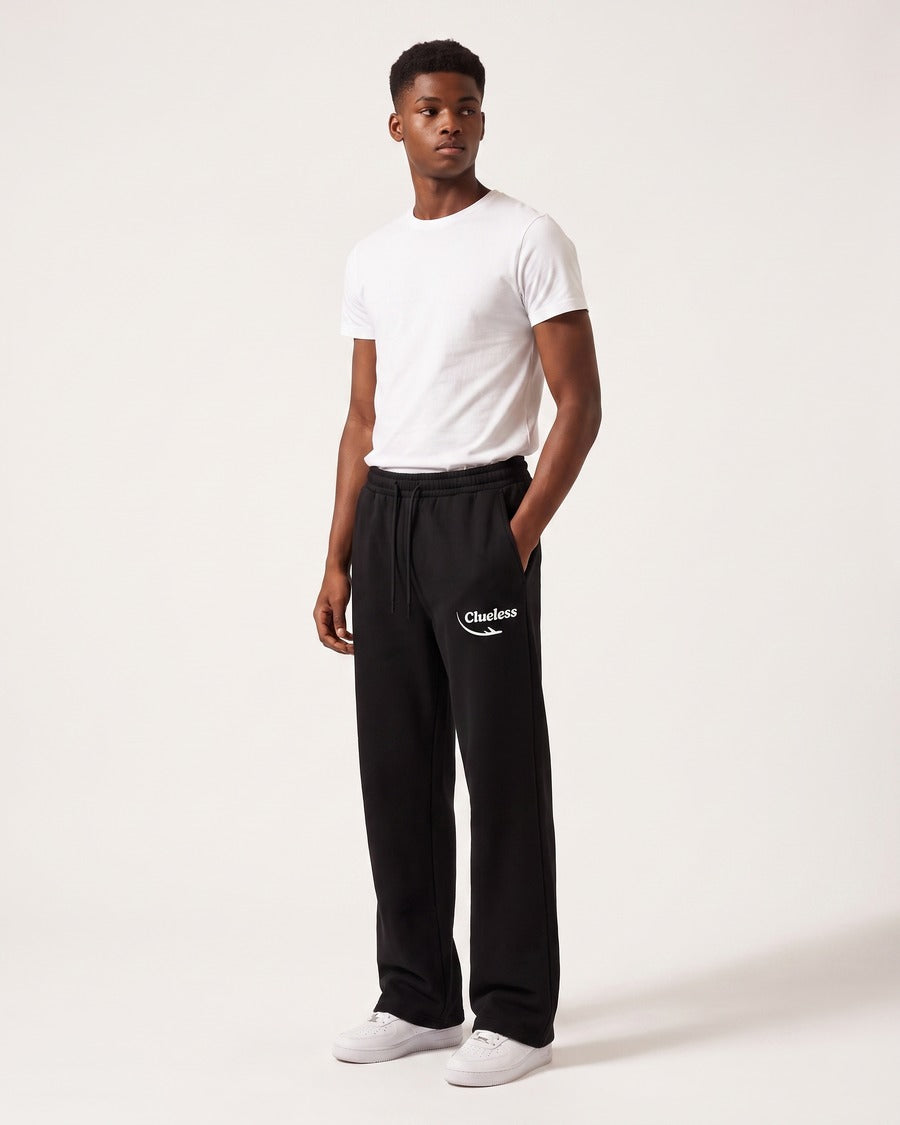 Clueless Departure Black Wide-Leg Joggers, view 3