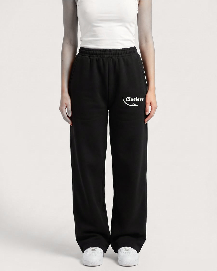 Clueless Departure Black Wide-Leg Joggers, view 5