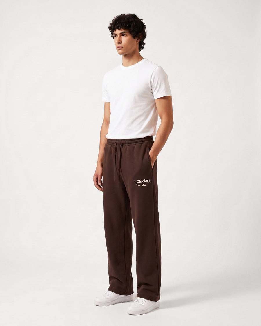 Clueless Departure Chocolate Brown Wide-Leg Joggers, view 3