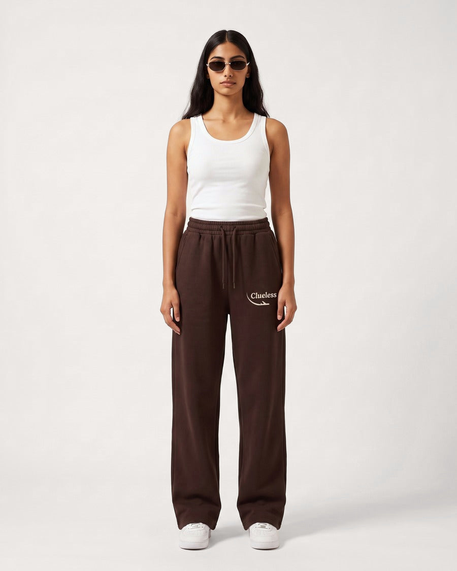 Clueless Departure Chocolate Brown Wide-Leg Joggers, view 6