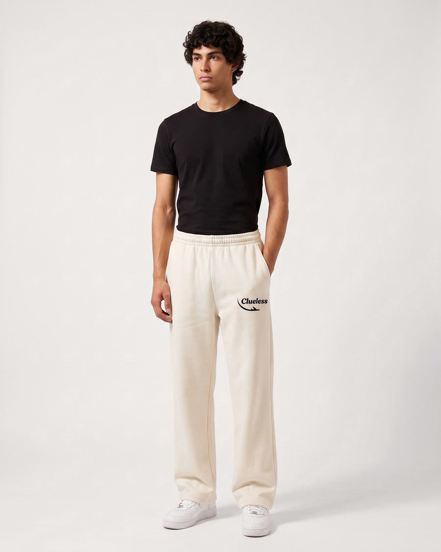 Clueless Departure Off-White Wide-Leg Joggers, view 3