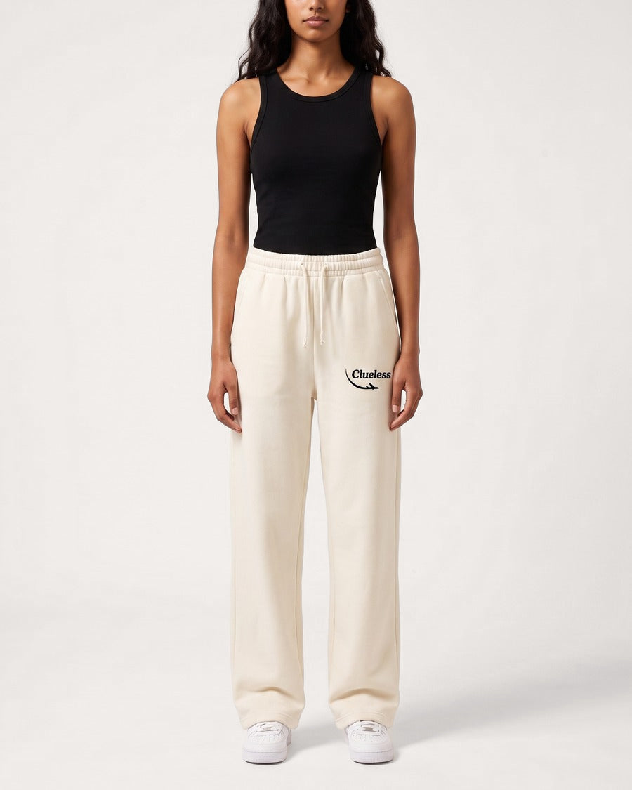 Clueless Departure Off-White Wide-Leg Joggers, view 6