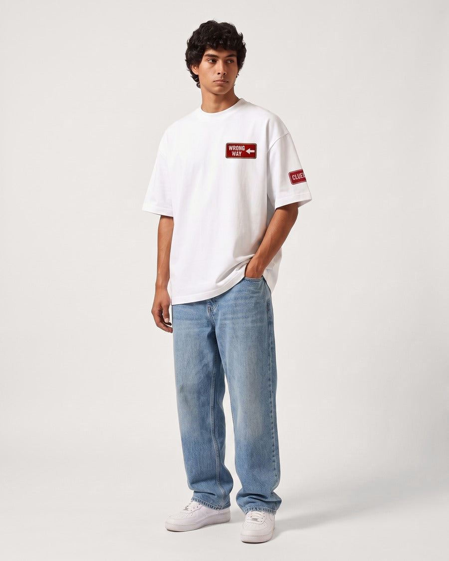 Wrong Way Right Story Oversized T-Shirt, view 3