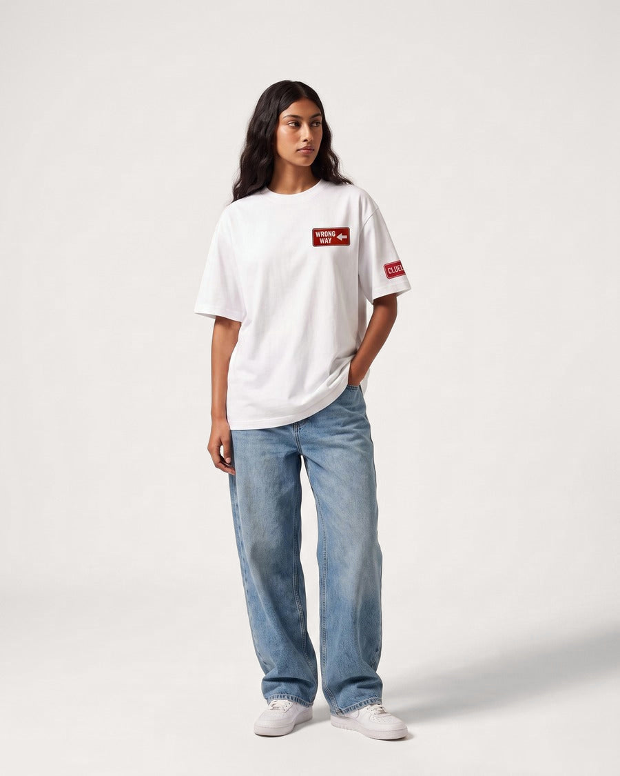 Wrong Way Right Story Oversized T-Shirt, view 7