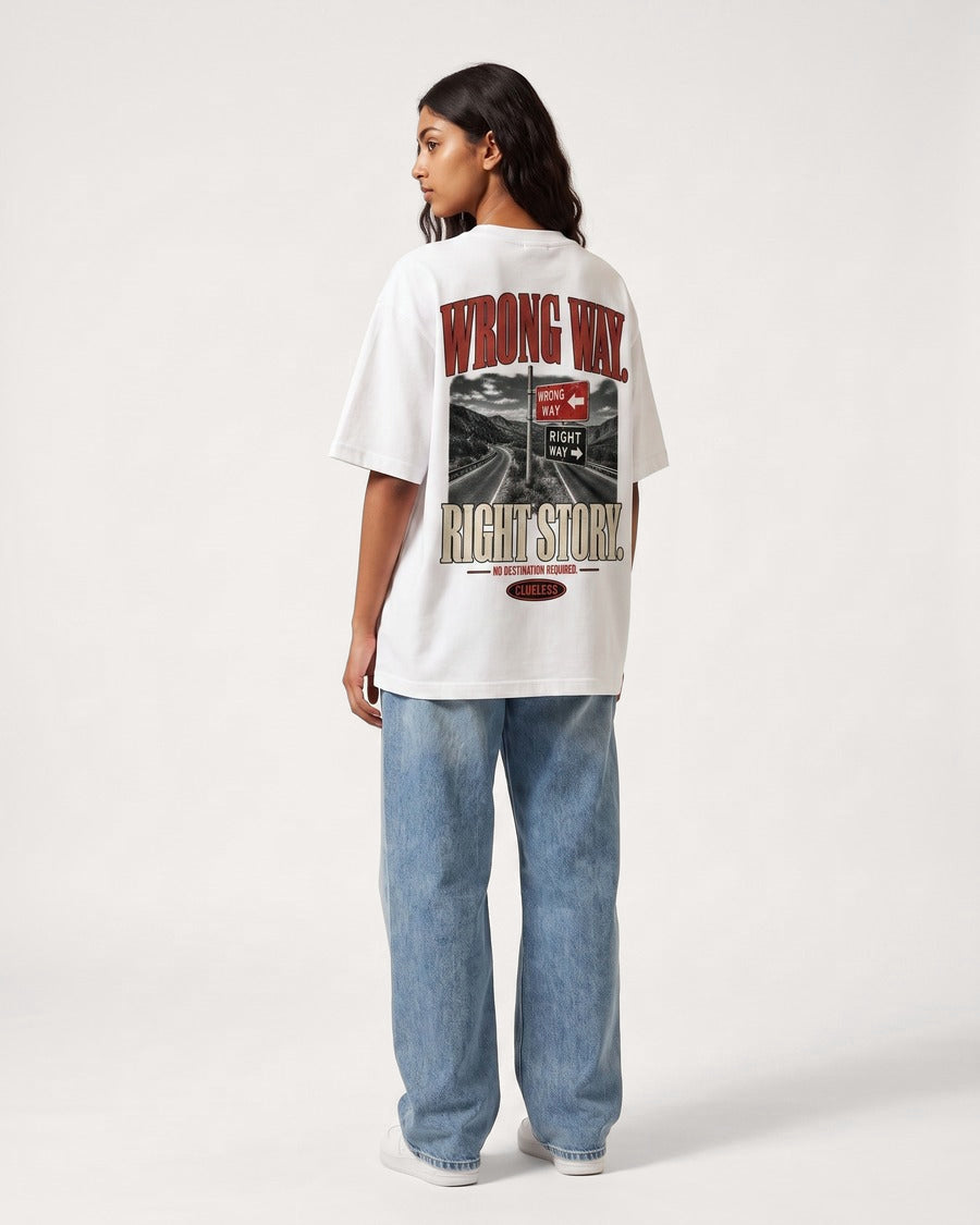 Wrong Way Right Story Oversized T-Shirt, view 8