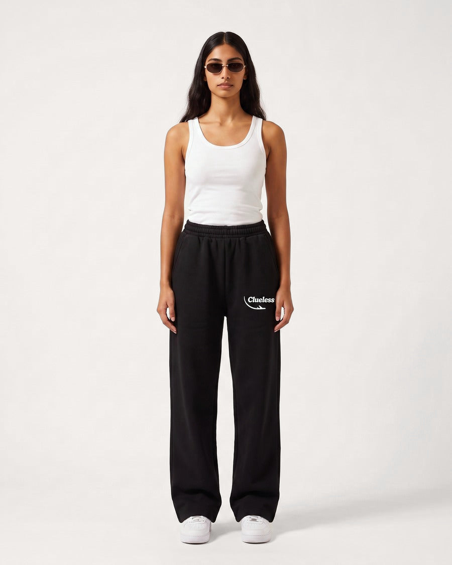 Clueless Departure Black Wide-Leg Joggers, view 6