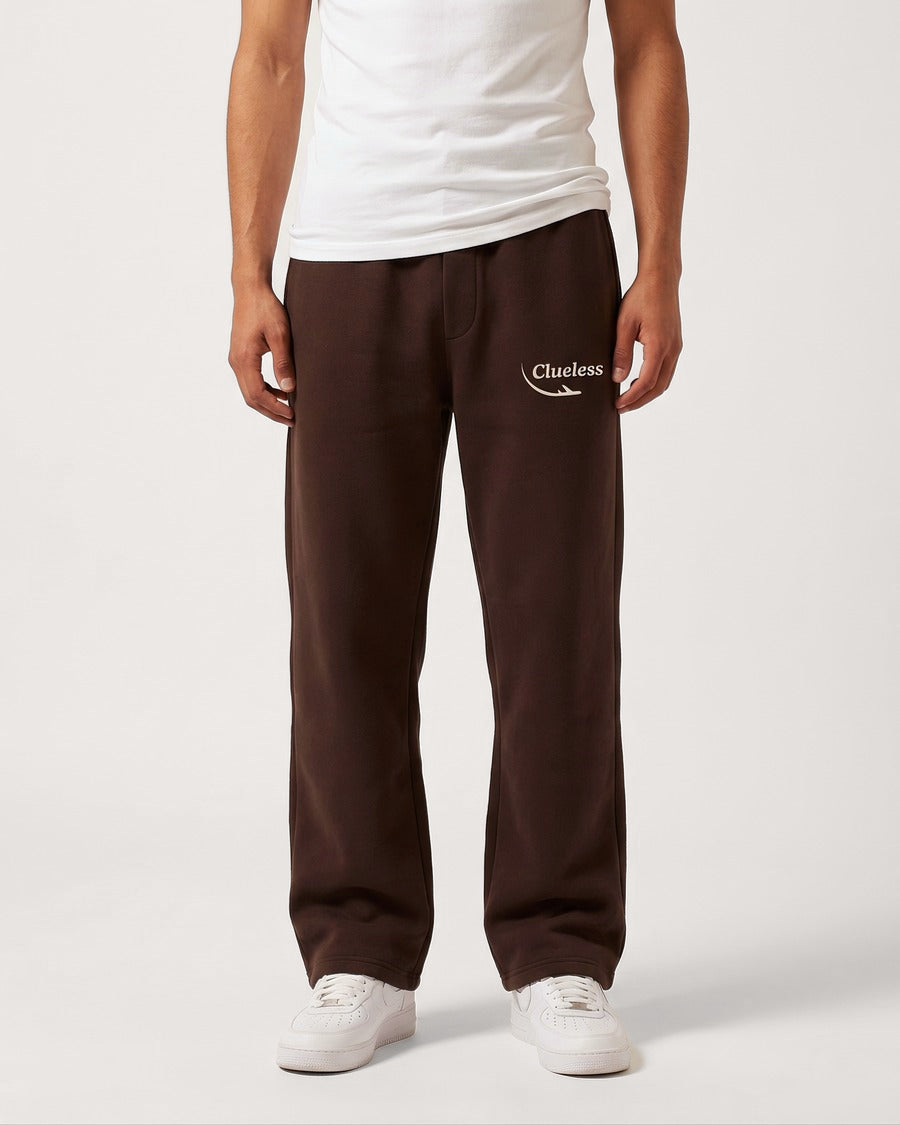 Clueless Departure Chocolate Brown Wide-Leg Joggers, view 1