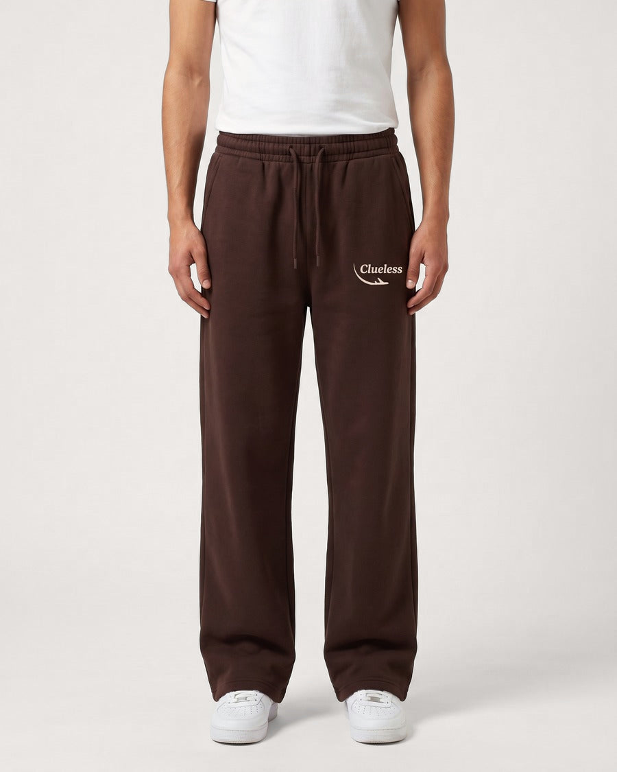 Clueless Departure Chocolate Brown Wide-Leg Joggers, view 2
