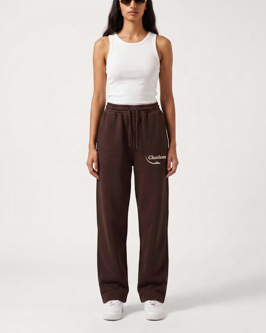 Clueless Departure Chocolate Brown Wide-Leg Joggers, view 5