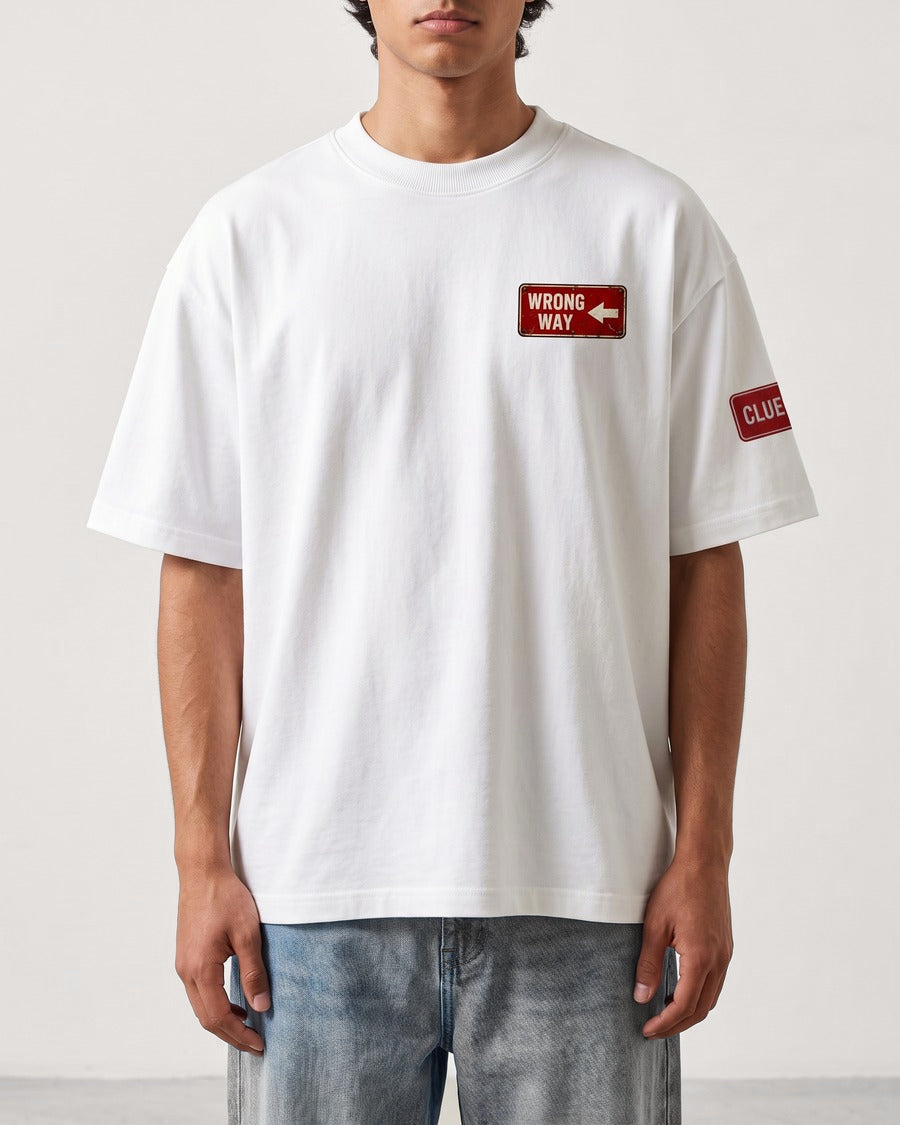 Wrong Way Right Story Oversized T-Shirt, view 1