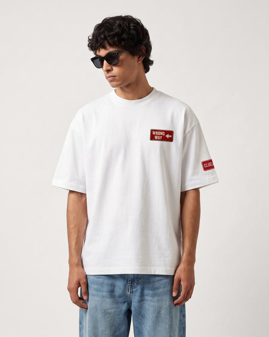 Wrong Way Right Story Oversized T-Shirt, view 2