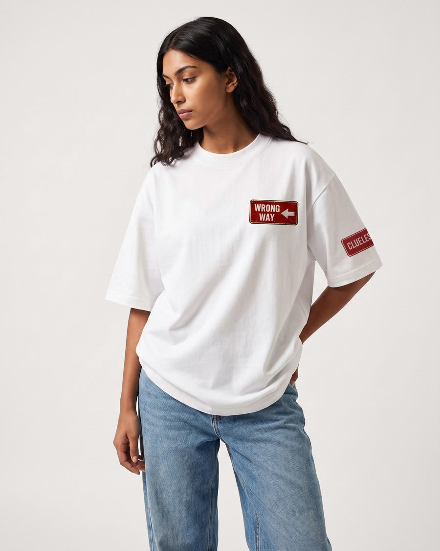 Wrong Way Right Story Oversized T-Shirt, view 6